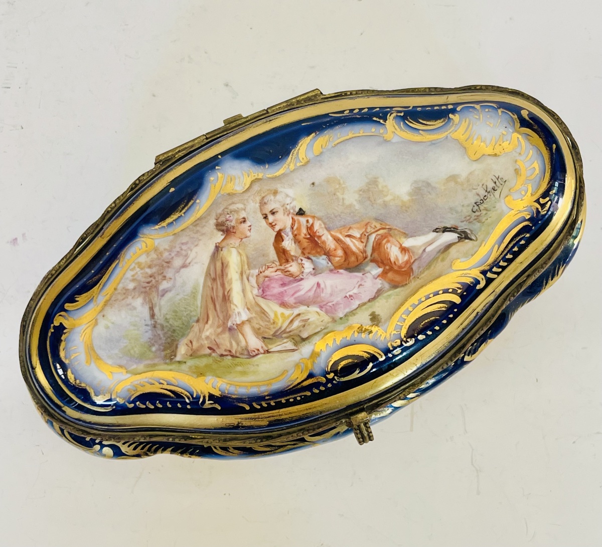 Coffret en porcelaine et bronze -photo-2